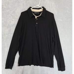 American Giant Shirt Mens Size XL Black Long Sleeve Polo Premium Cotton USA Made
